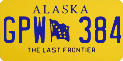 AK license plate GPW384