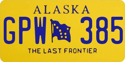 AK license plate GPW385