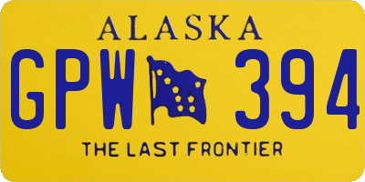 AK license plate GPW394