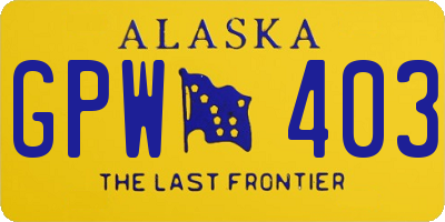 AK license plate GPW403