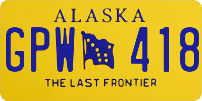 AK license plate GPW418