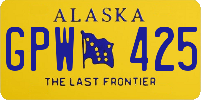 AK license plate GPW425