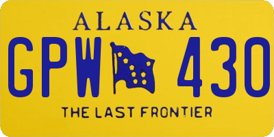 AK license plate GPW430