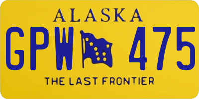 AK license plate GPW475