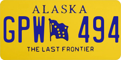 AK license plate GPW494