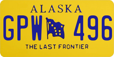 AK license plate GPW496