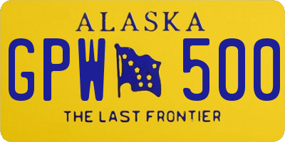 AK license plate GPW500