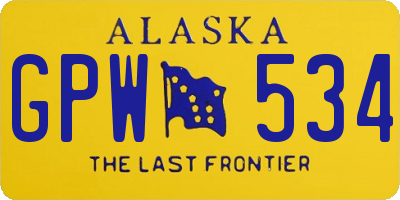 AK license plate GPW534