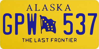 AK license plate GPW537