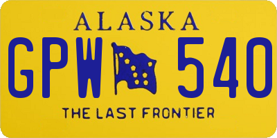 AK license plate GPW540