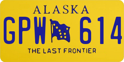 AK license plate GPW614