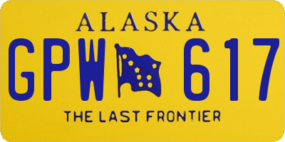 AK license plate GPW617