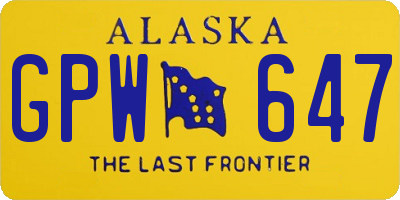 AK license plate GPW647