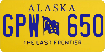 AK license plate GPW650