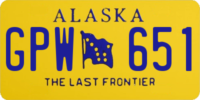 AK license plate GPW651