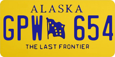 AK license plate GPW654