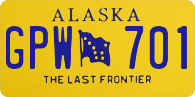 AK license plate GPW701