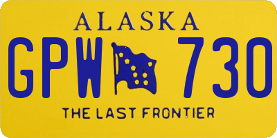AK license plate GPW730