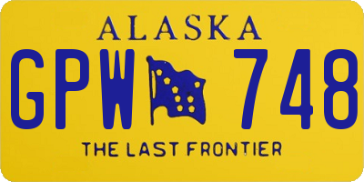 AK license plate GPW748