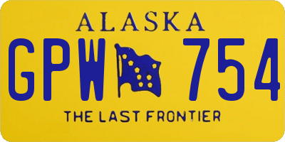 AK license plate GPW754