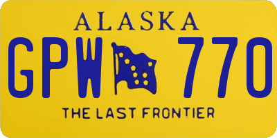 AK license plate GPW770