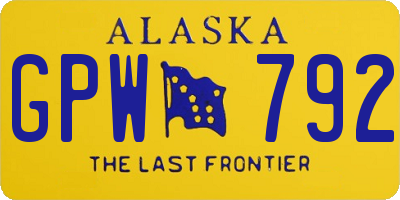 AK license plate GPW792