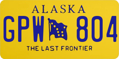 AK license plate GPW804
