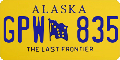 AK license plate GPW835
