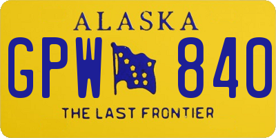AK license plate GPW840