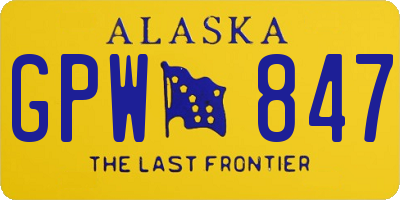 AK license plate GPW847