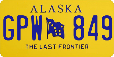AK license plate GPW849