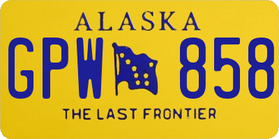 AK license plate GPW858