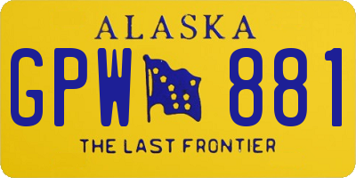 AK license plate GPW881