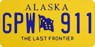 AK license plate GPW911