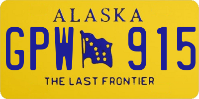 AK license plate GPW915