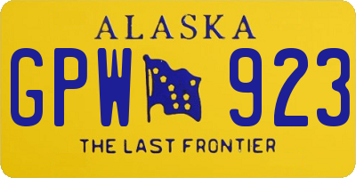 AK license plate GPW923