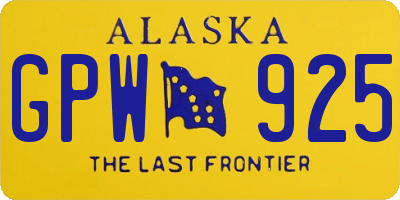 AK license plate GPW925