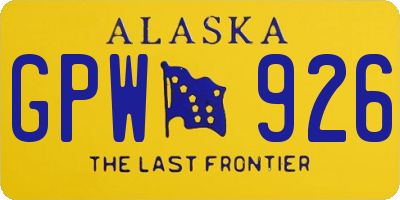 AK license plate GPW926