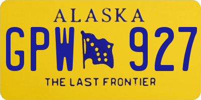 AK license plate GPW927