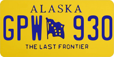 AK license plate GPW930