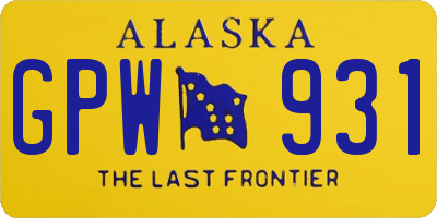 AK license plate GPW931