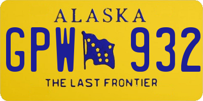 AK license plate GPW932