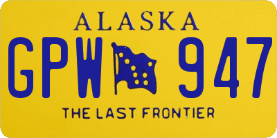 AK license plate GPW947