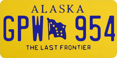 AK license plate GPW954