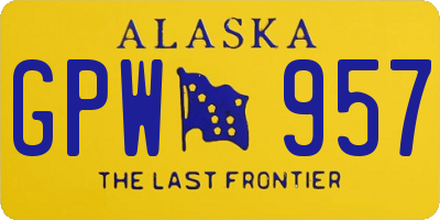 AK license plate GPW957