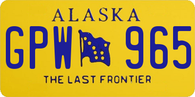 AK license plate GPW965