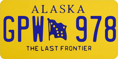 AK license plate GPW978