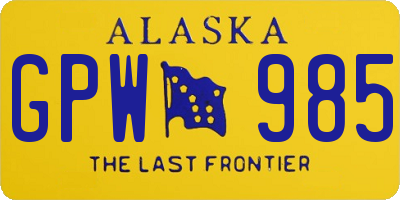AK license plate GPW985