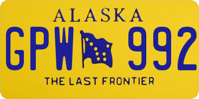 AK license plate GPW992