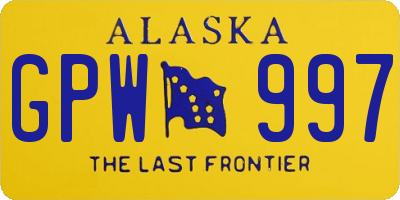 AK license plate GPW997